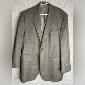 Vtg Ralph Lauren chaps brown wool herringbone tweed sports coat blazer 46R